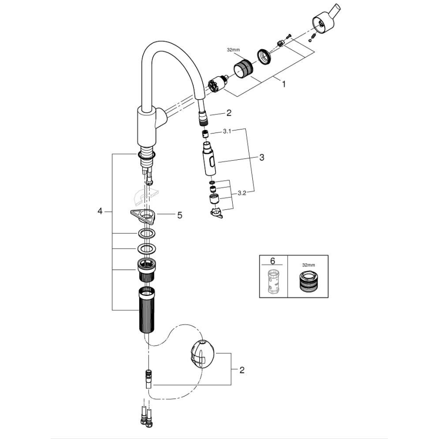 GROHE 31486DC1 - Dřezová baterie FEEL nerez