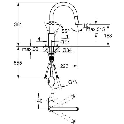 GROHE 31486DC1 - Dřezová baterie FEEL nerez