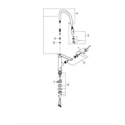 GROHE 31491000 - Dřezová baterie CONCETTO s profesionální sprchou lesklý chrom