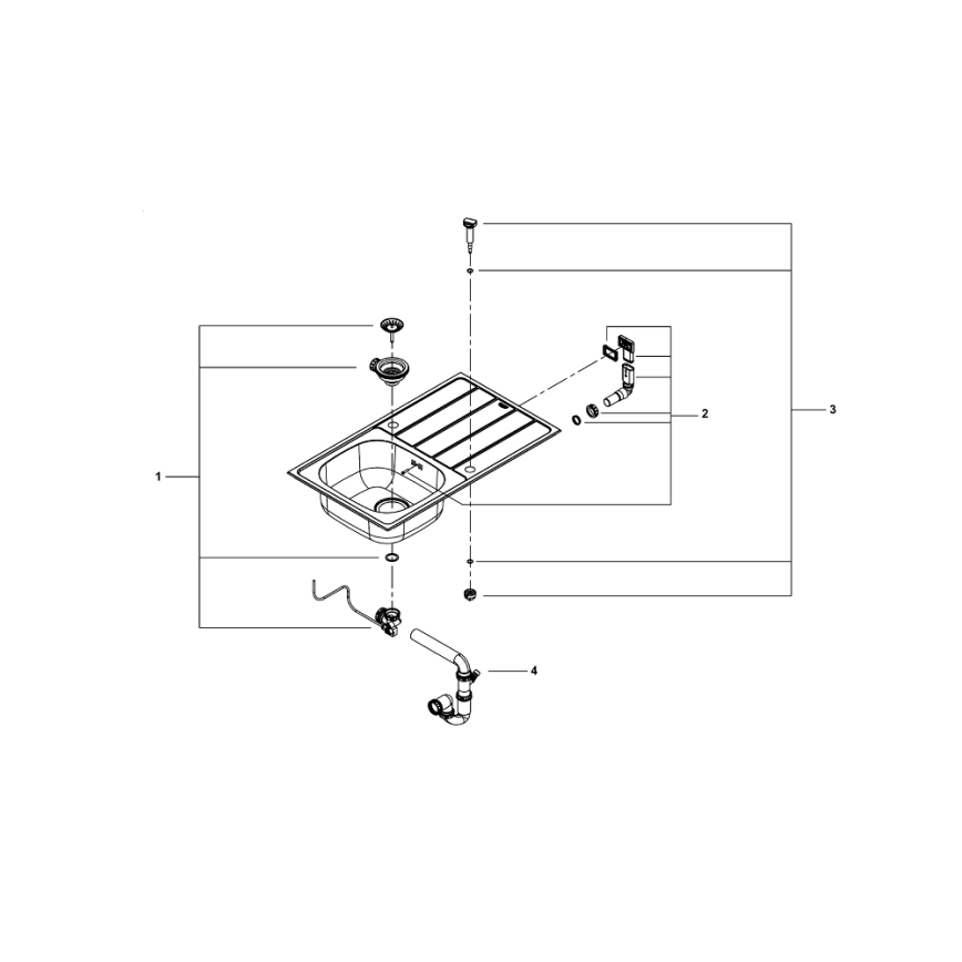 GROHE 31552SD1 - Dřez K200 860 x 500 mm nerez