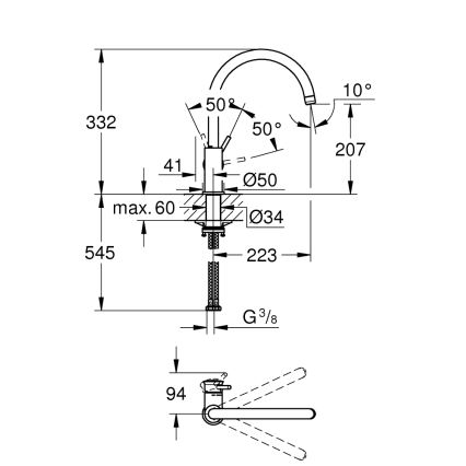 GROHE 31553001 - Dřezová baterie START CLASSIC lesklý chrom