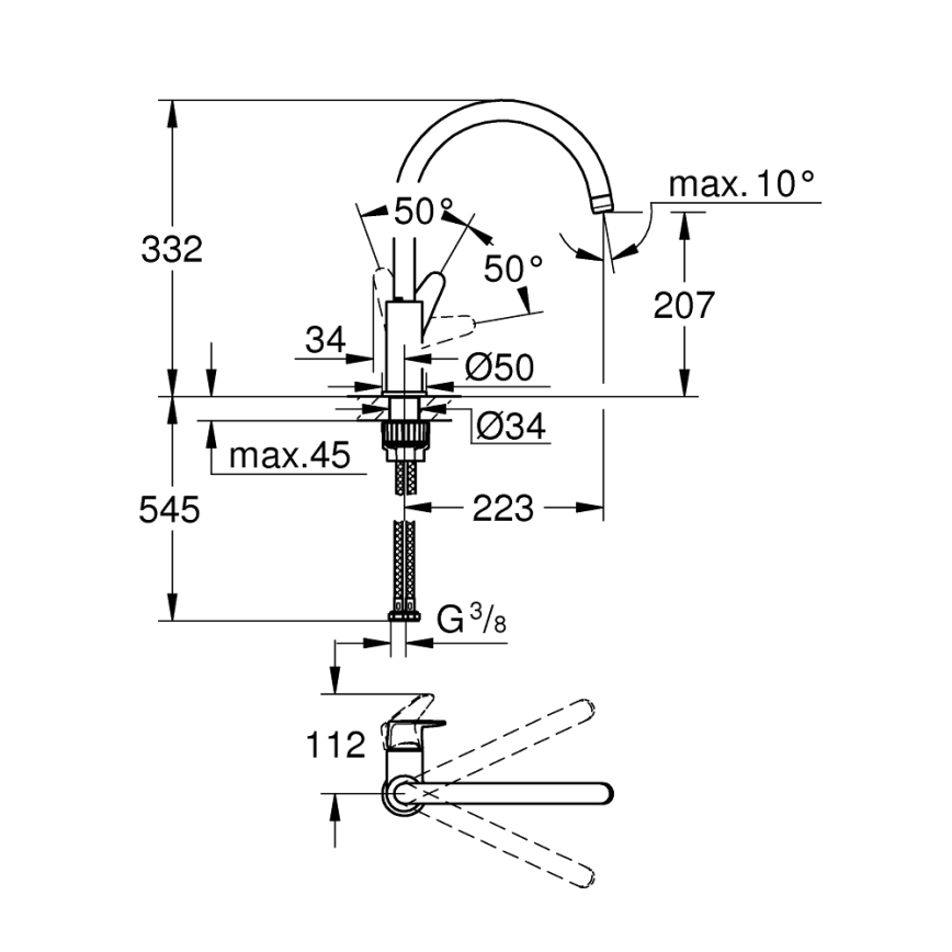 GROHE 31554001 - Dřezová baterie START CURVE lesklý chrom
