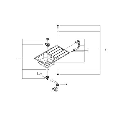 GROHE 31562SD1 - Sada kuchyňského dřezu a baterie BAU 860 x 500 mm nerez