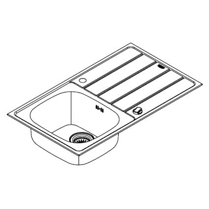GROHE 31562SD1 - Sada kuchyňského dřezu a baterie BAU 860 x 500 mm nerez