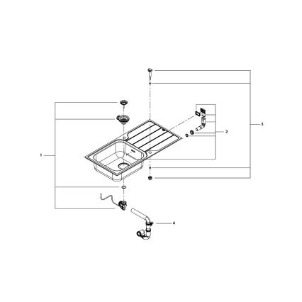 GROHE 31563SD1 - Dřez K500 1000 × 500 mm nerez