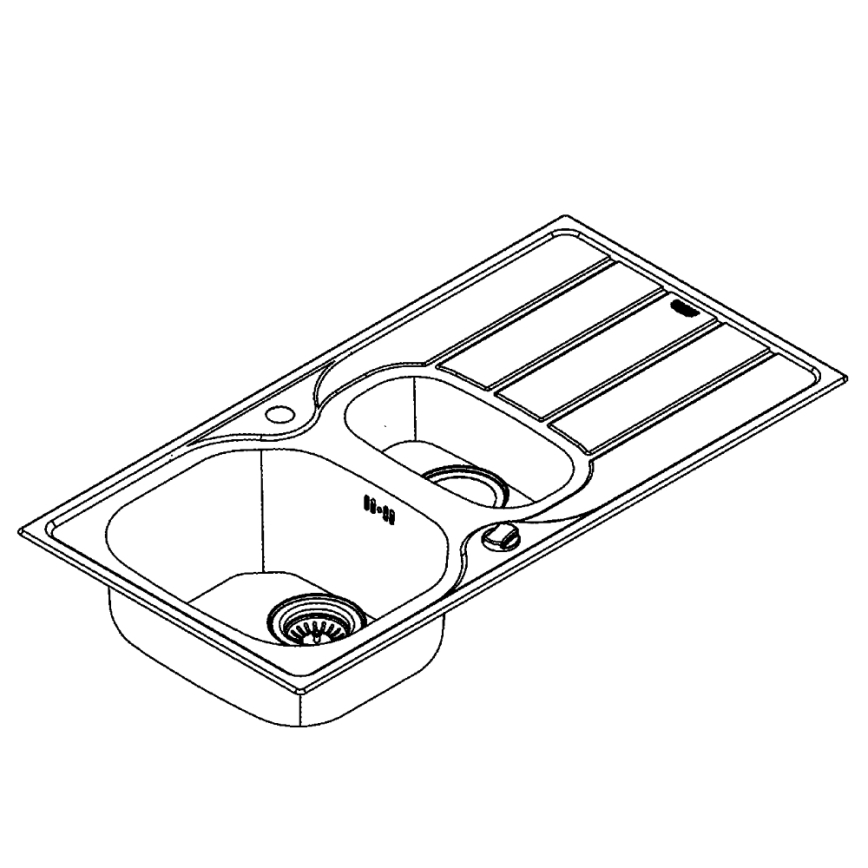 GROHE 31564SD1 - Dřez K200 965 × 500 mm nerez