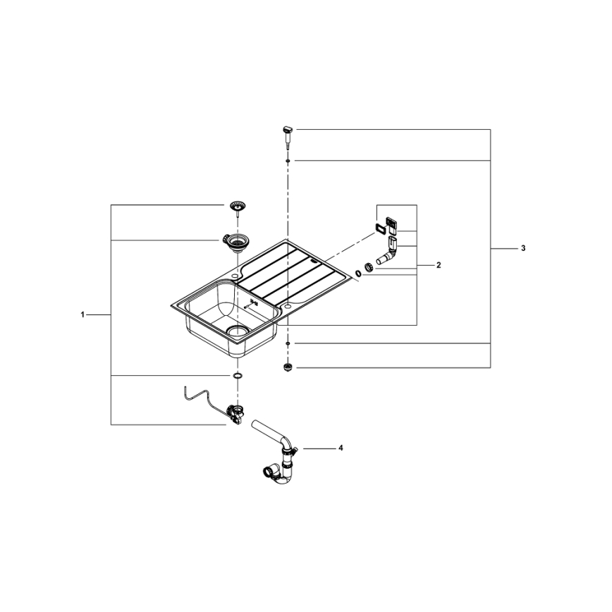 GROHE 31571SD1 - Dřez K500 860 × 500 mm nerez