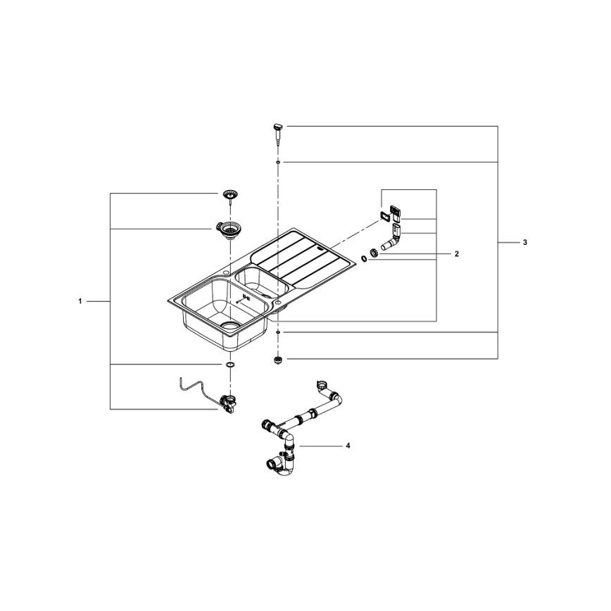 GROHE 31572SD1 - Dřez K500 1000 × 500 mm nerez