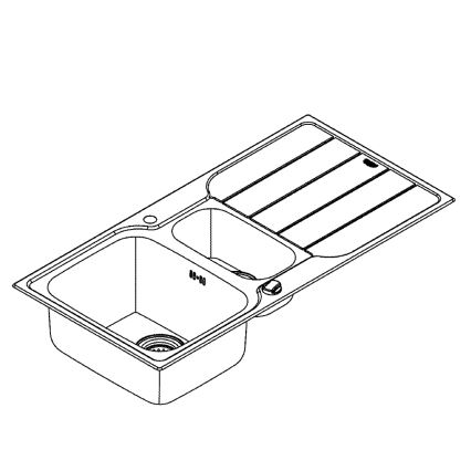 GROHE 31572SD1 - Dřez K500 1000 × 500 mm nerez