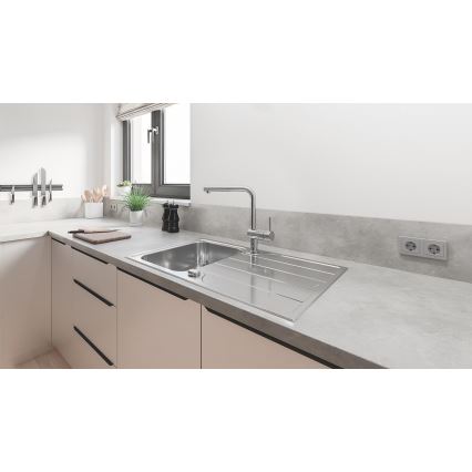 GROHE 31573SD1 -Sada kuchyň. dřezu K500 s odkapávačem a baterie A 86×50 cm nerez