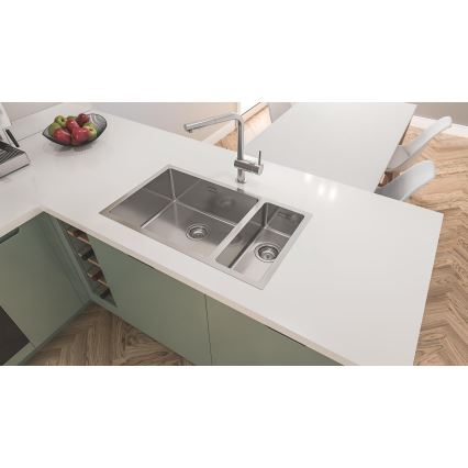 GROHE 31573SD1 -Sada kuchyň. dřezu K500 s odkapávačem a baterie A 86×50 cm nerez