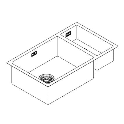 GROHE 31575SD1 - Kuchyňský dřez K700U 760 × 450 mm nerez