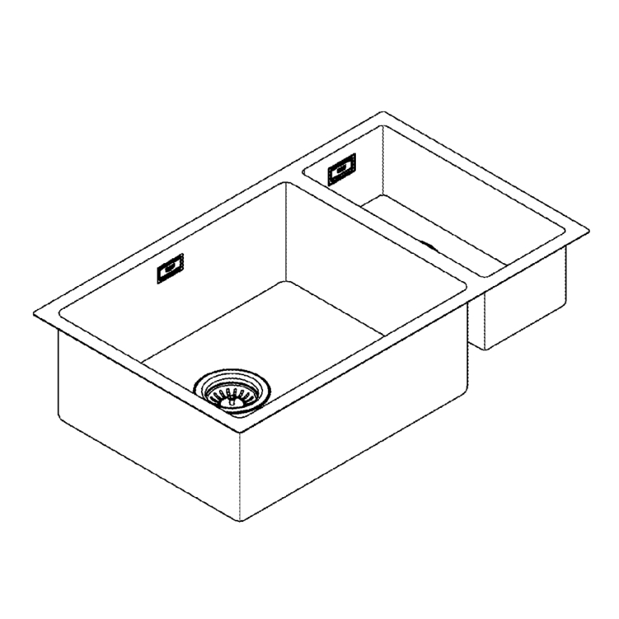 GROHE 31575SD1 - Kuchyňský dřez K700U 760 × 450 mm nerez