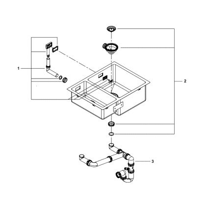 GROHE 31576SD1 - Kuchyňský dřez K700U 595 × 450 mm nerez