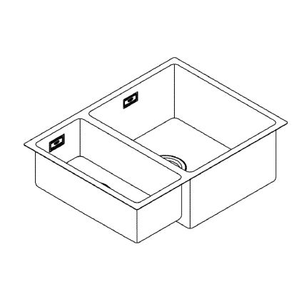 GROHE 31576SD1 - Kuchyňský dřez K700U 595 × 450 mm nerez