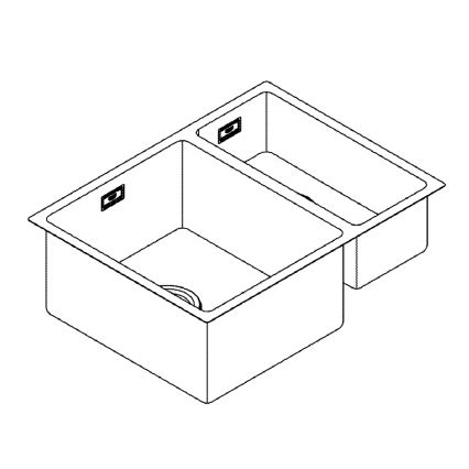 GROHE 31577SD1 - Kuchyňský dřez K700U 595 × 450 mm nerez