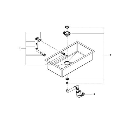 GROHE 31580SD1 - Kuchyňský dřez K700 864 × 464 mm nerez