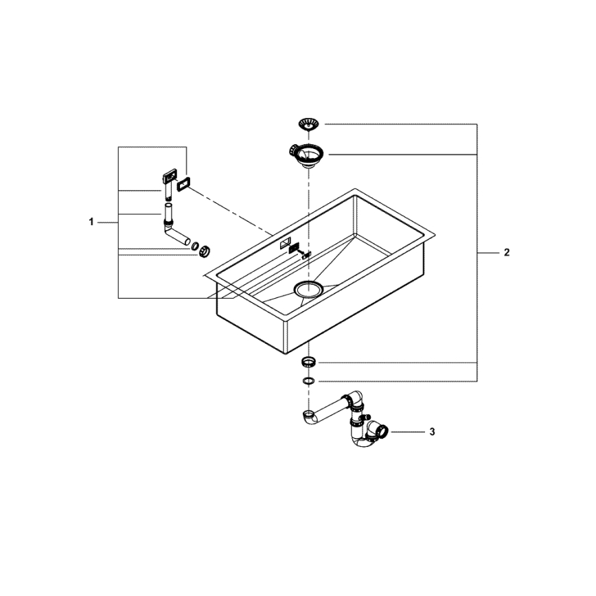 GROHE 31580SD1 - Kuchyňský dřez K700 864 × 464 mm nerez