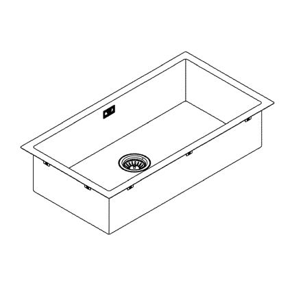 GROHE 31580SD1 - Kuchyňský dřez K700 864 × 464 mm nerez
