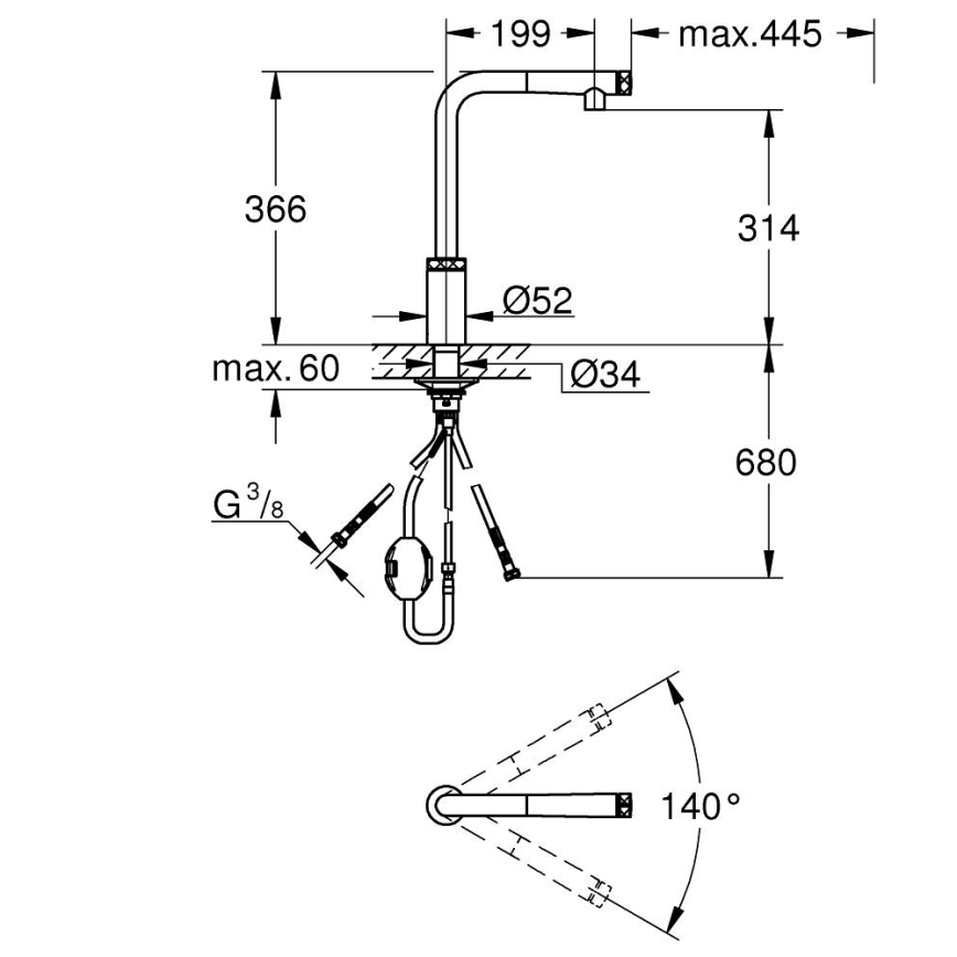 GROHE 31613DC0 - Dřezová baterie A SmartControl nerez