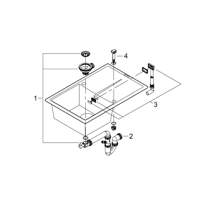 GROHE 31639AP0 - Kompozitní dřez K400 780 × 500 mm černá