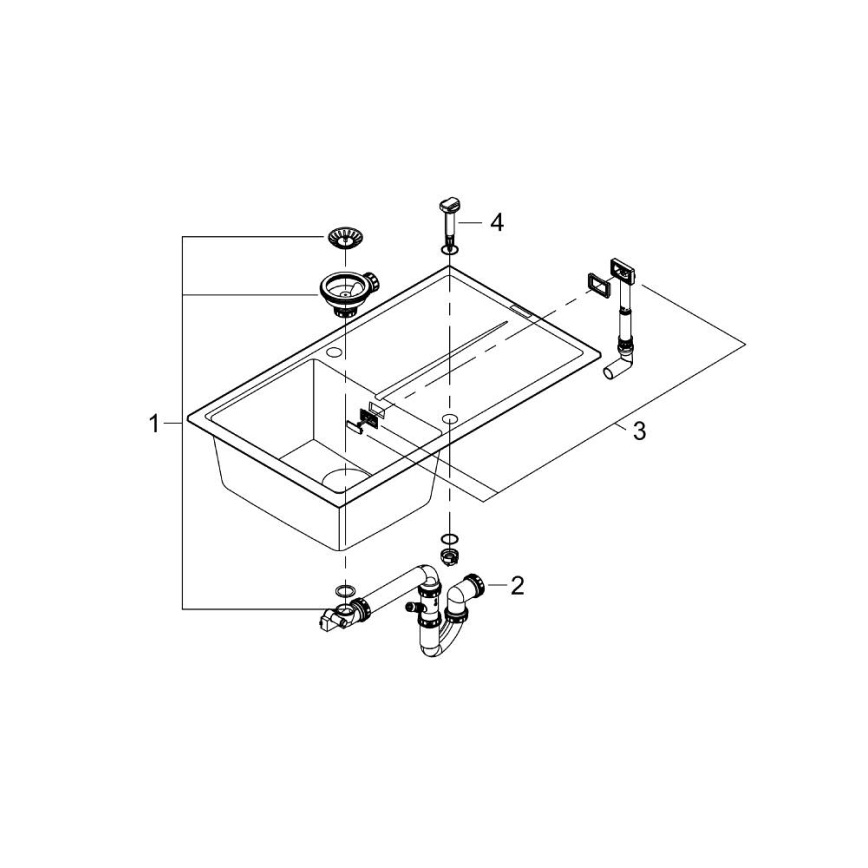 GROHE 31640AP0 - Kompozitní dřez K400 860 × 500 mm černá