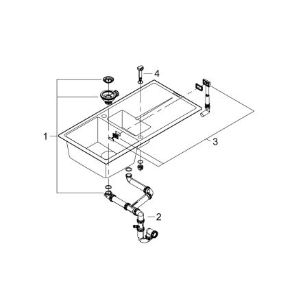 GROHE 31642AP0 - Dřez K400 1000 × 500 mm granit/černá