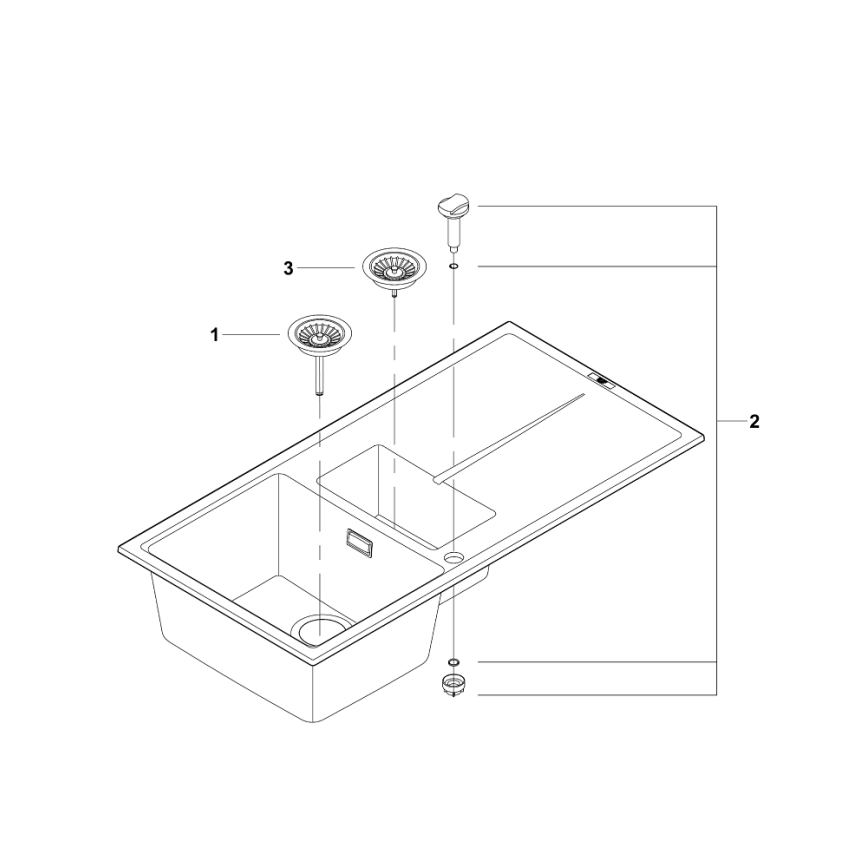GROHE 31642AP0 - Dřez K400 1000 × 500 mm granit/černá