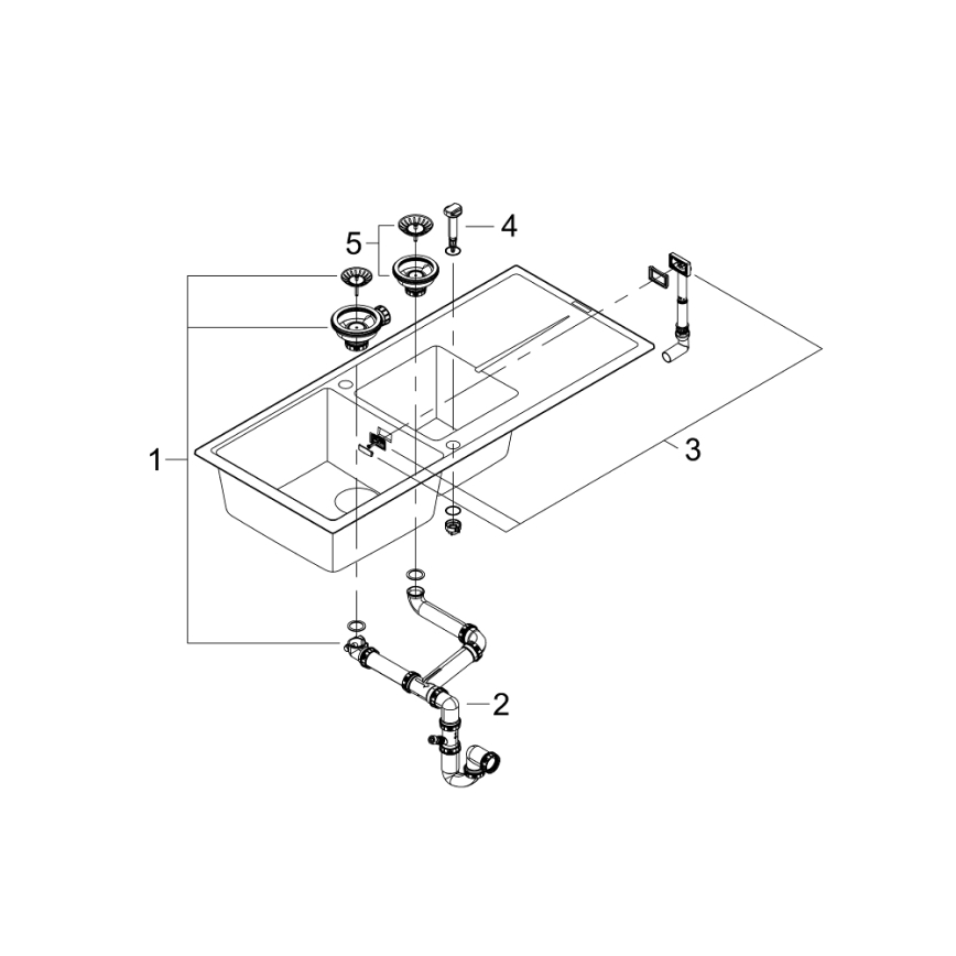 GROHE 31643AP0 - Kompozitní dřez K400 1160 × 500 mm černá