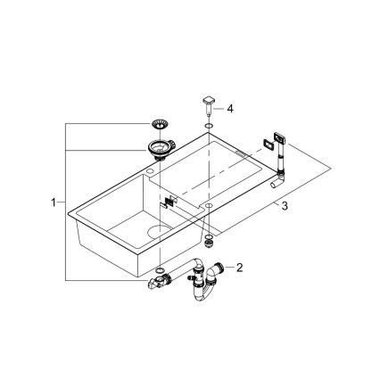 GROHE 31645AP0 - Kompozitní dřez K500 1000 × 500 mm černá