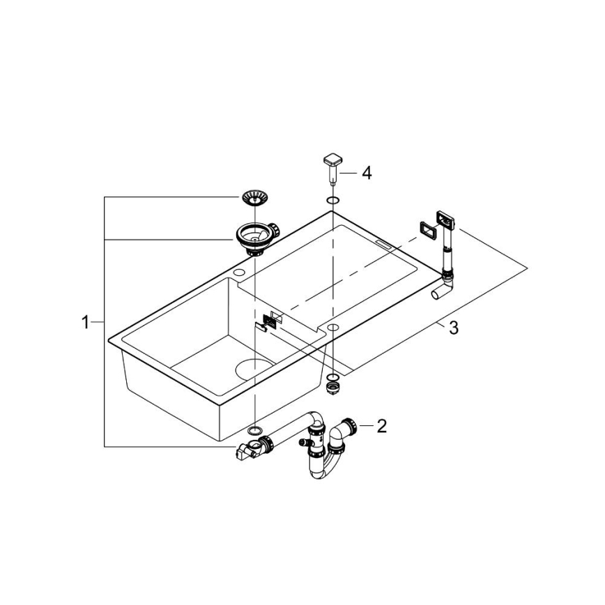 GROHE 31645AP0 - Kompozitní dřez K500 1000 × 500 mm černá