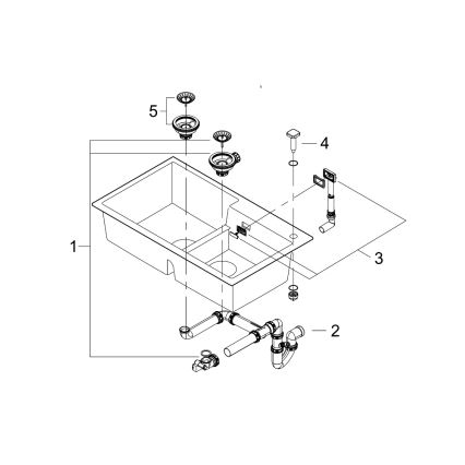 GROHE 31649AP0 - Kompozitní dřez K500 860 × 500 mm černá