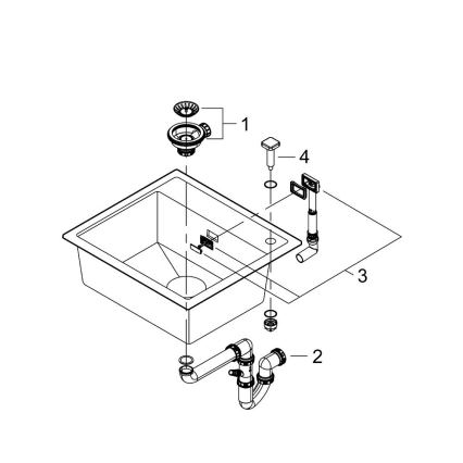 GROHE 31651AP0 - Kompozitní dřez K700 560 × 510 mm černá