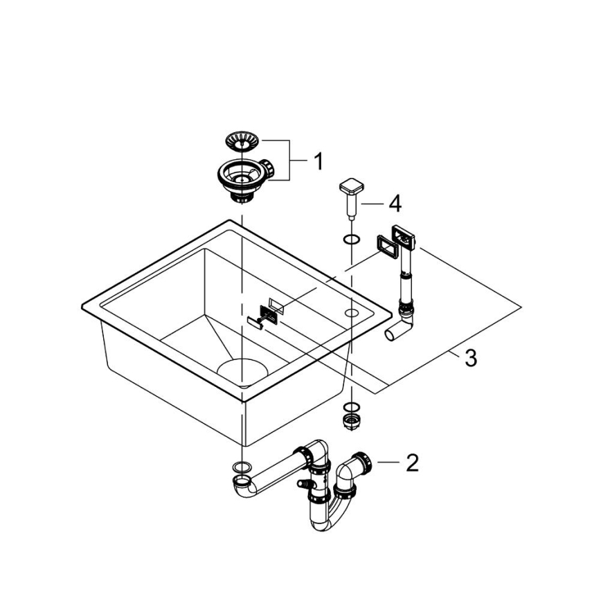 GROHE 31651AP0 - Kompozitní dřez K700 560 × 510 mm černá