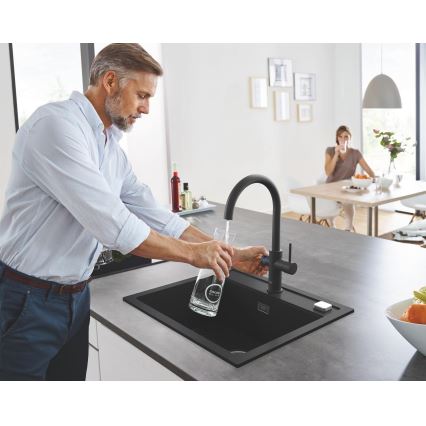 GROHE 31651AP0 - Kuchyňský dřez K700 560 × 510 mm granit/černá