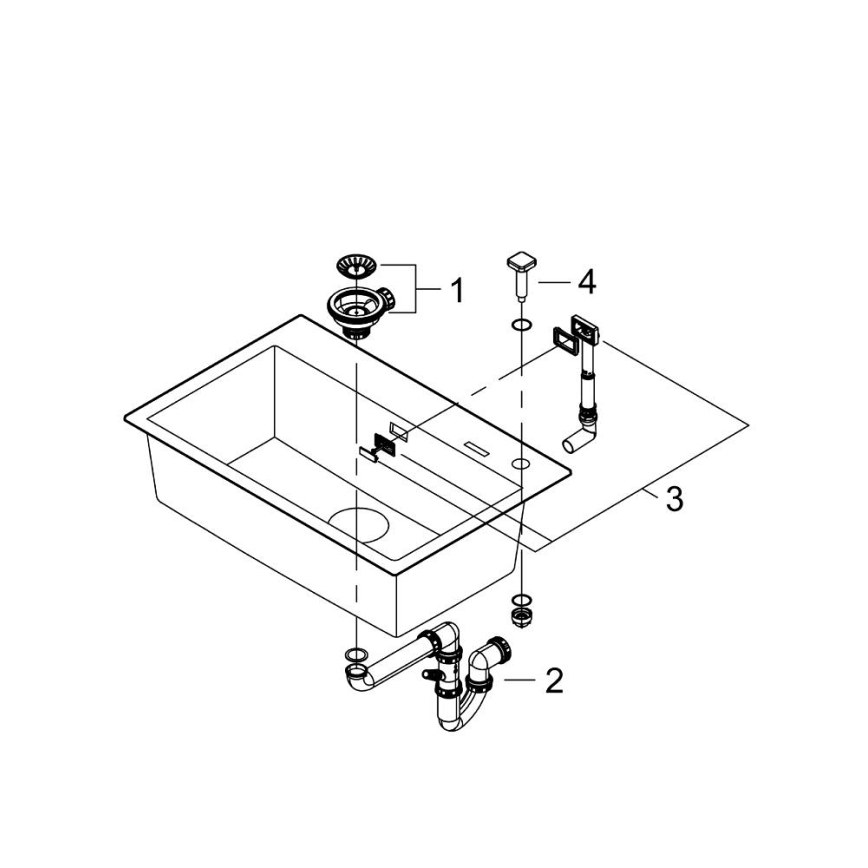 GROHE 31652AP0 - Kompozitní dřez K700 780 × 510 mm černá