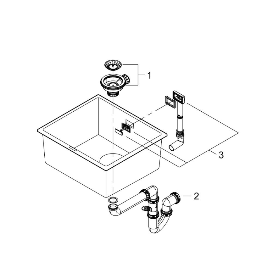 GROHE 31653AP0 - Dřez K700U 457 × 406 mm kámen/černá
