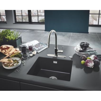GROHE 31654AP0 - Dřez K700U 533 × 457 mm černý granit/černá