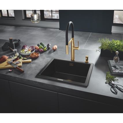 GROHE 31654AP0 - Dřez K700U 533 × 457 mm černý granit/černá