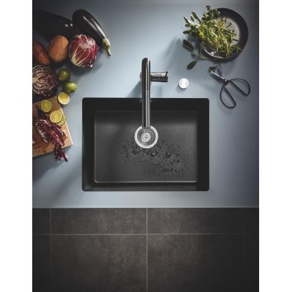 GROHE 31655AP0 - Dřez K700U 610 × 460 mm černý kámen/černá