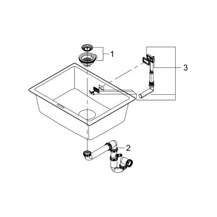 GROHE 31655AP0 - Kompozitní dřez K700U 610 × 460 mm černá