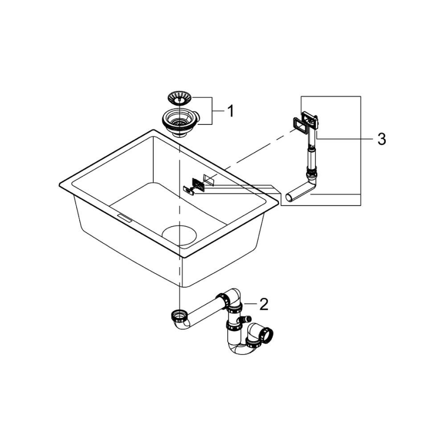GROHE 31655AP0 - Kompozitní dřez K700U 610 × 460 mm černá