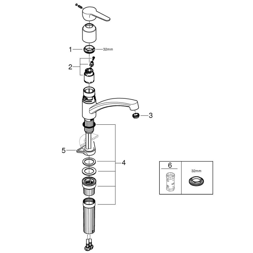 GROHE 31685000 - Dřezová baterie STARTECO lesklý chrom