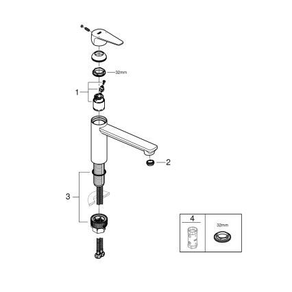 GROHE 31693000 - Dřezová baterie BAUEDGE 193 mm lesklý chrom