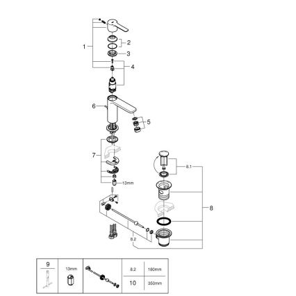 GROHE 32109GL1 - Umyvadlová baterie LINEARE zlatá