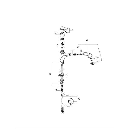 GROHE 32257001 - Dřezová baterie EURODISC lesklý chrom