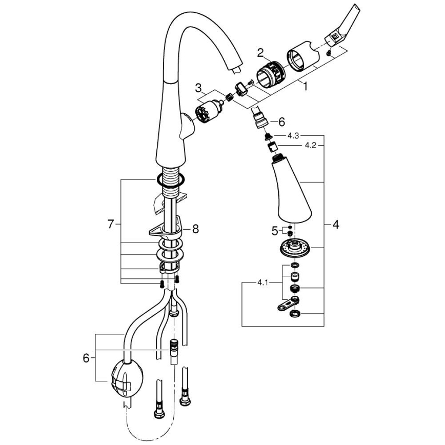GROHE 32294DC2 - Dřezová baterie ZEDRA nerez