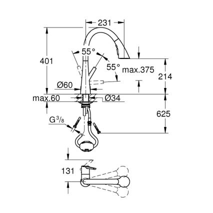 GROHE 32294DC2 - Dřezová baterie ZEDRA nerez