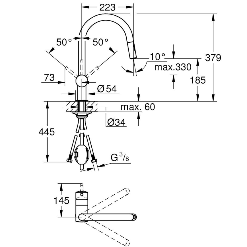 GROHE 32321002 - Dřezová baterie A lesklý chrom