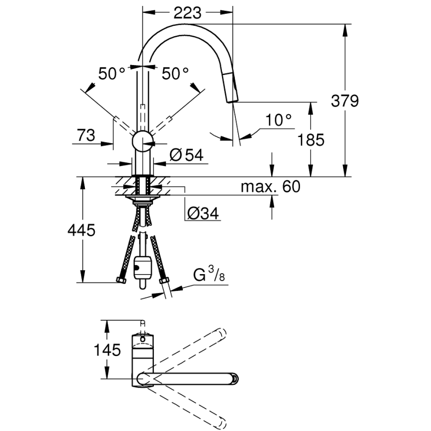 GROHE 32321002 - Dřezová baterie A lesklý chrom